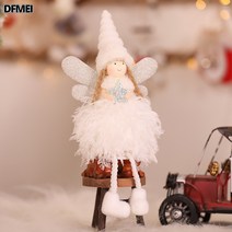 크리스마스 장식품 귀여운 앉기 자세 천사 장식 테이블 호텔 쇼핑몰 윈도우 홀더, K-Ts123흰색앉아소녀펜던트