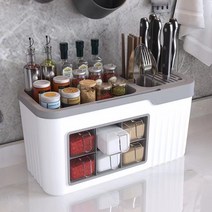 바잉글로벌 독 일 주방용 양념통 멀티 수납정리함 수저 칼 조미료 정리대 할인가+사은품 양념숱가락, 화이트, 소형