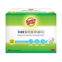 3M 스카치브라이트 무세제 멜라민폼 매직클리너 대용량팩 40개입