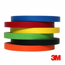 골든트리 3M 칼라 종이 마스킹테이프 12mm x 40M 6색 색깔 커버링 마킹 테이프, 투디코 적색 12mm x 40M 1개