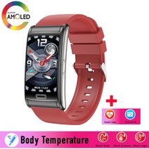 스마트워치혈당 체크시계 남녀공용 E600 ECG 스마트 워치 비침습성 혈당 심박수 혈압 모, 4.빨간