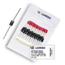 LORESO 1N5822 Diode Pack of 25 - Schottky Blocking Barrier Rectifier Diodes Axial 5822 1N5822 40V 3, 1