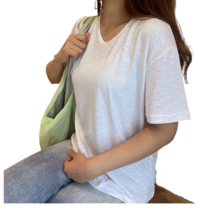 데이홀릭 3288-1 여성 자체제작 베이직 레이온 슬라브 쿨링 반팔티