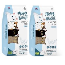 케어캣5kg 올라이프 전연령용 고양이 건식사료 2개, 5kg