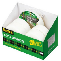 스카치 매직 테이프 디스펜서 + 리필 x 5p 오피스 팩 세트 MT-5, 화이트, 3세트