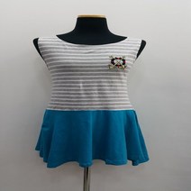 ¶alltems¶ S1381 바캉스룩 마린룩 시원한 닻자수 면민소매원피스 ♭0_0ea♩