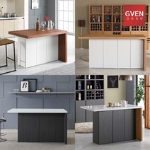 GVEN 지벤 라이나 바우스 옵션형 아일랜드 홈바 테이블 01~16, 15. 라이나 식탁 인조대리석 1800  T형 320, 멀바우/그레이/그레이