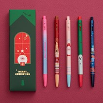 모나미 153 크리스마스 0.5mm 5색 세트 한정판 틴케이스, 색상