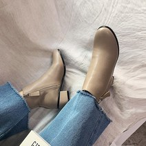 홍대언니 여성 지퍼 레더 앵클부츠 CB26A19d1 (5cm)