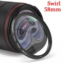 니콘카메라부품 KnightX-58MM 프리즘 렌즈 스월 블랙홀 특수 액세서리 uv 필터 캐논 니콘 DSLR SLR 카메라용, [15] 58mm Swirl, [08] Add 77mm Adapter