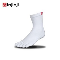 INJINJI 인진지 양말 크루 발가락 양말 등산 양말 스포츠 양말, WHITE, L