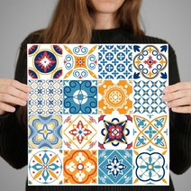 북유럽 타일데코 인테리어 스티커 16장세트 체시스, 7CM-16개SET