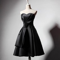 라라리빠 블랙탑 셀프웨딩드레스, 블랙, 2XL