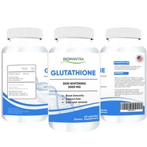 글루타티온 보충제 2000mg 밀크 엉겅퀴를 함유한 천연 글루타티온 미백제 감초 암라 강력한 항산화제 간 건강 면역 해독 지원제 하이퍼피그먼트, 60 정