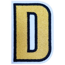 와펜 XY33D - 알파벳 골드 D 패치 마크 와펜