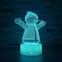 크리스마스 선물 3d led 야간 조명 16 색 with remote control room decor table lamp child merry christmas present n, 크리스마스 패턴 4, 리모컨이 있는 16가지 색상