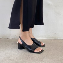 바네타 스퀘어 슬링백 샌들힐 5cm