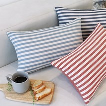 마린 스트라이프 직사각 직사각형 쿠션 30x50, (마린-블루)