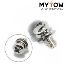 와셔 끼워져있는 4mm 볼트 니켈 둥근머리 조립 나사, 쿠팡업 4X10mm