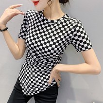 루나걸 여성용 브린 핀턱 라운드 티셔츠