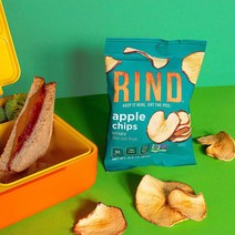 미국직구 RIND 스낵 무가당 애플 칩 싱글 서브 백 단일 성분 첨가 설탕 없음 팔레오 말린 과일 칩 위의 껍질 고섬유 0.9온스 12팩, 상세참조, 수량