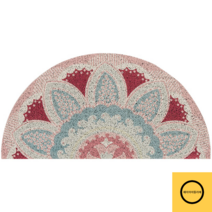 북유럽 현관매트 발매트 먼지제거 흙먼지털이 미끄럼방지 반원형 인테리어 매트, 60CMx120CM, 레드