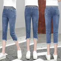 7부팬츠 6부팬츠 6칠부 7롤리 반바지 와이드 루즈핏 여름 여성 얇은 포켓 하프 청 데님 널리 타입 649836873