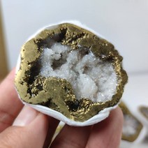 광석 비스무트 레인보우 아우라 비스무트 티타늄 실리콘 크리스탈 미네랄 지오드 마노 풍요의 뿔 1 개, 한개옵션0
