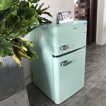 원룸 자취냉장고 레트로미니냉장고 빈티지 냉장냉동고, 108L 레드 실버