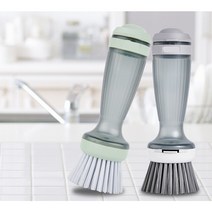 Soap Dispensing Palm Brush Extra Replaceable Brush Heads Dish Brush for Dishes Pots Pans Sink Clean, 2PCS, GREEN