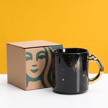스타벅스 2022 크리스마스 커피잔 세라믹 머그컵 스타벅스 머그컵 대용량 커피 잔，395ML, D