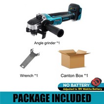 125100mm 브러시리스 무선 앵글 그라인더 makita 18v 배터리 용 가변 속도 전기 연삭기 전동 공구, 협력사, 파란색, 100mm