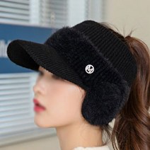 디아픽 여성 겨울 니트 캡 모자 여자 골프 귀달이모자