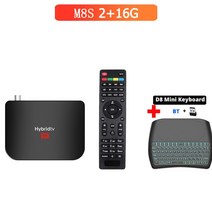 Mecool M8S 플러스 DVB T/T2 TV 박스 4K 스마트 안드로이드 셋톱 Amlogic S905X2 HDR10 수신기 usb3.0, 03 with D8_02 Eu 플러그