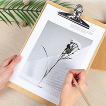A4 강의 자료 학습지 받침 우드 클리보드 메뉴선택 패밀리레스토랑 필기편함 서류철 메모판, 1개, 가로형