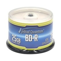 Optical Quantum OQBDR06LT-50 6X 25 GB BD-R 싱글 레이어 블루레이 녹화 가능 빈 미디어 로고 탑 50 디스크 스핀, 50 Discs