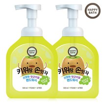 해피바스 키위랑 손씻자 버블핸드워시 500ml 2개