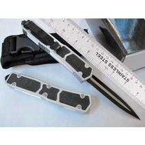 호신용 칼 마이크로 OTF 테크 나이프 SC 시리즈 440 스틸 블레이드 57HRC 경도 항공 알루미늄 합금 샌드 핸들, 1.Black