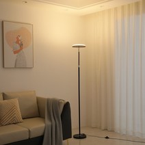 테크노루멘 바우하우스 플로어 램프 장스탠드 조명, 위쪽블랙바디24W3색디밍밝기(터치패널)