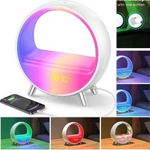 가성비고속 무선 충전기 15W 알람 시계 스피커 핸드폰 앱 제어 RGB 야간 조명 스테이션 14 호, 02plug