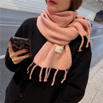 멀티스카프 클레이 인하여 블루 겨울 가을 태슬 넥워머 두꺼운 보온 니트 부드러운 여성 트렌드 인조 3860402312