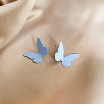 보라색 큰 나비 귀걸이 매트 그린 컬러 귀걸이 유행 한국 스타일 인터넷 연예인 여름 새로운 귀걸이 슈퍼 요정