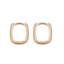 WOOZU 925 스털링 실버 미니멀리스트 펑크 기하학 광택 골드 Huggies 후프 귀걸이 여성 패션 Goth Charms Jewelry