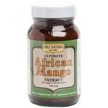 온리네츄럴 얼티메이트 아프리칸 망고 추출물 500mg 베지테리안 캡슐, 60개입, 1개