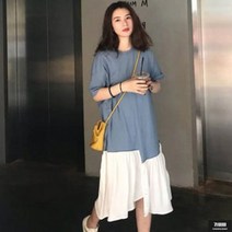 가바바 여성 빅사이즈 원피스 편하게 집앞 왔다갔다하기 좋은 라운드넥 롱원피스 G48586
