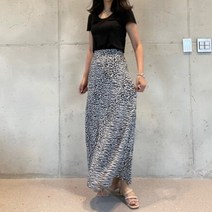 보기엘 디너 호피 롱스커트