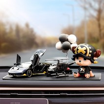 마블 어벤져스 남친 선물 자동차 실내 인테리어 장식품 차량용 방향제 피규어, 쵸바+블랙람보르기니+헬리콥터방향제+풍선+받침대