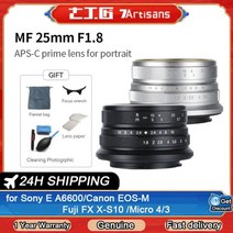 7 장인 35mm F1.2 프라임 렌즈 소니 E 마운트//후지 XF APS C 카메라 수동 미러리스 고정 초점 렌즈 A6500 A6300 X A1|카메라 렌즈|, 1개, Black, Canon EF-M
