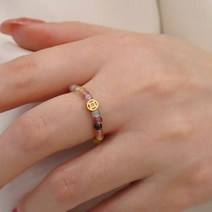 무지개 동글동글 반지 패션 구슬반지 링 주얼리 유색보석 선물용 반지