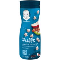 Gerber 퍼프 시리얼 스낵 어린이곡물과자 8+ 먼스 42g, 1개, 애플 시나몬 (Apple Cinnamon)